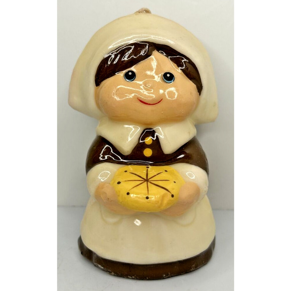 Vintage Thanksgiving Pilgrim Girl Candle 5" SKU H509 - Picture 1 of 3